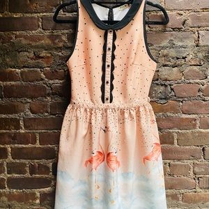 Dreamy Peach/Baby blue Flamingo Dress🦩